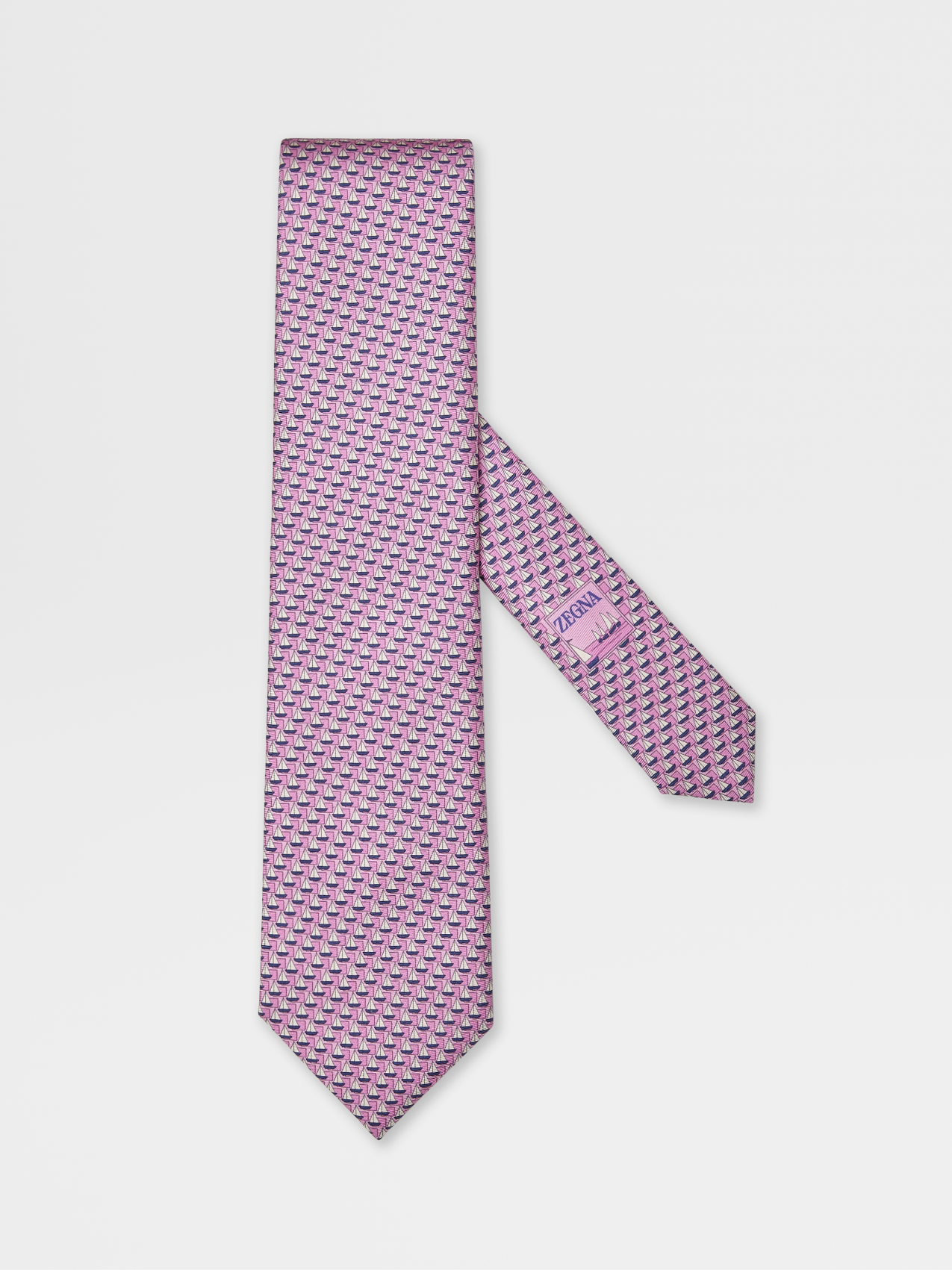 Pink Printed Silk Tie